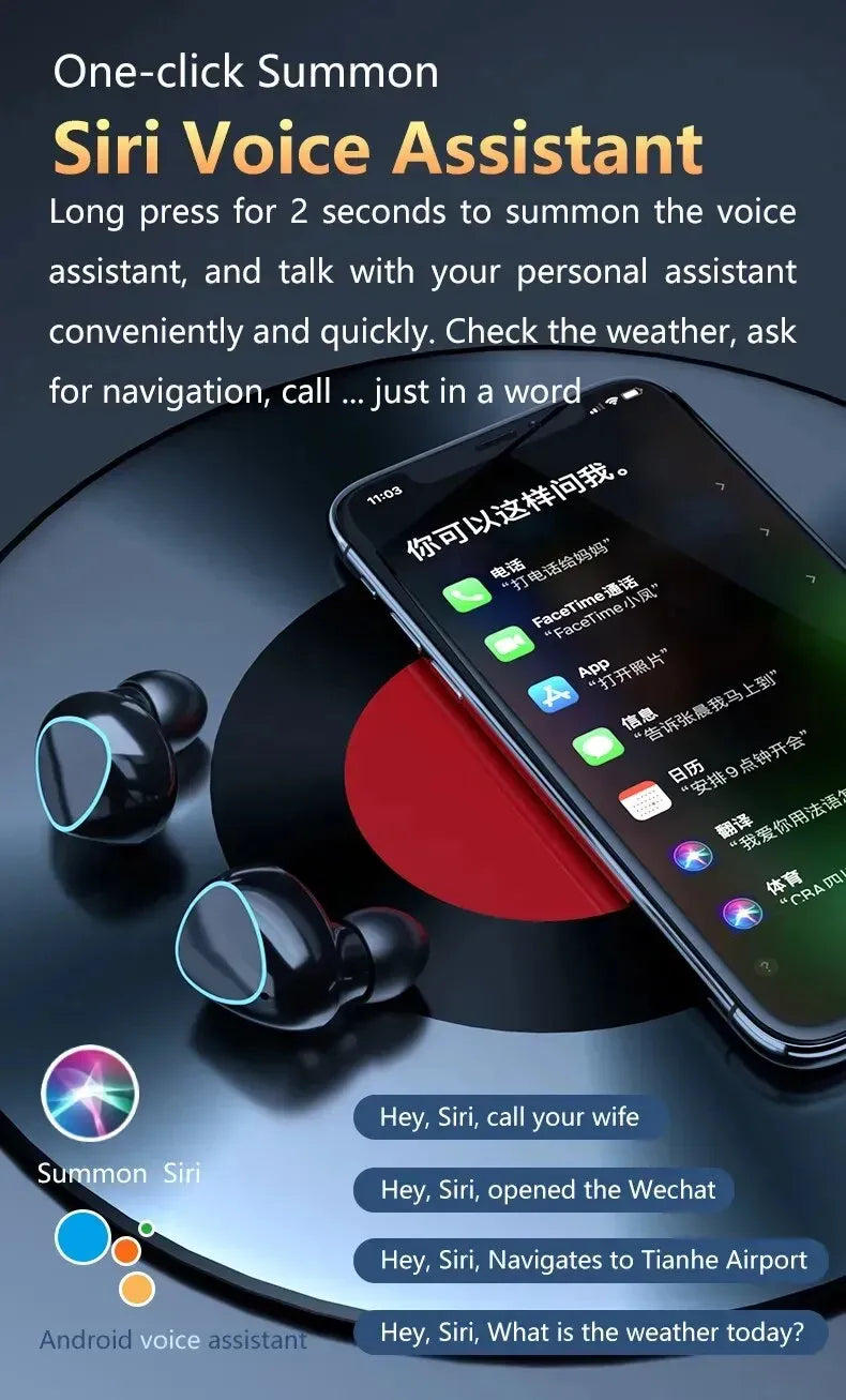 M10 Waterproof Earbuds – LED Display + Charging Case