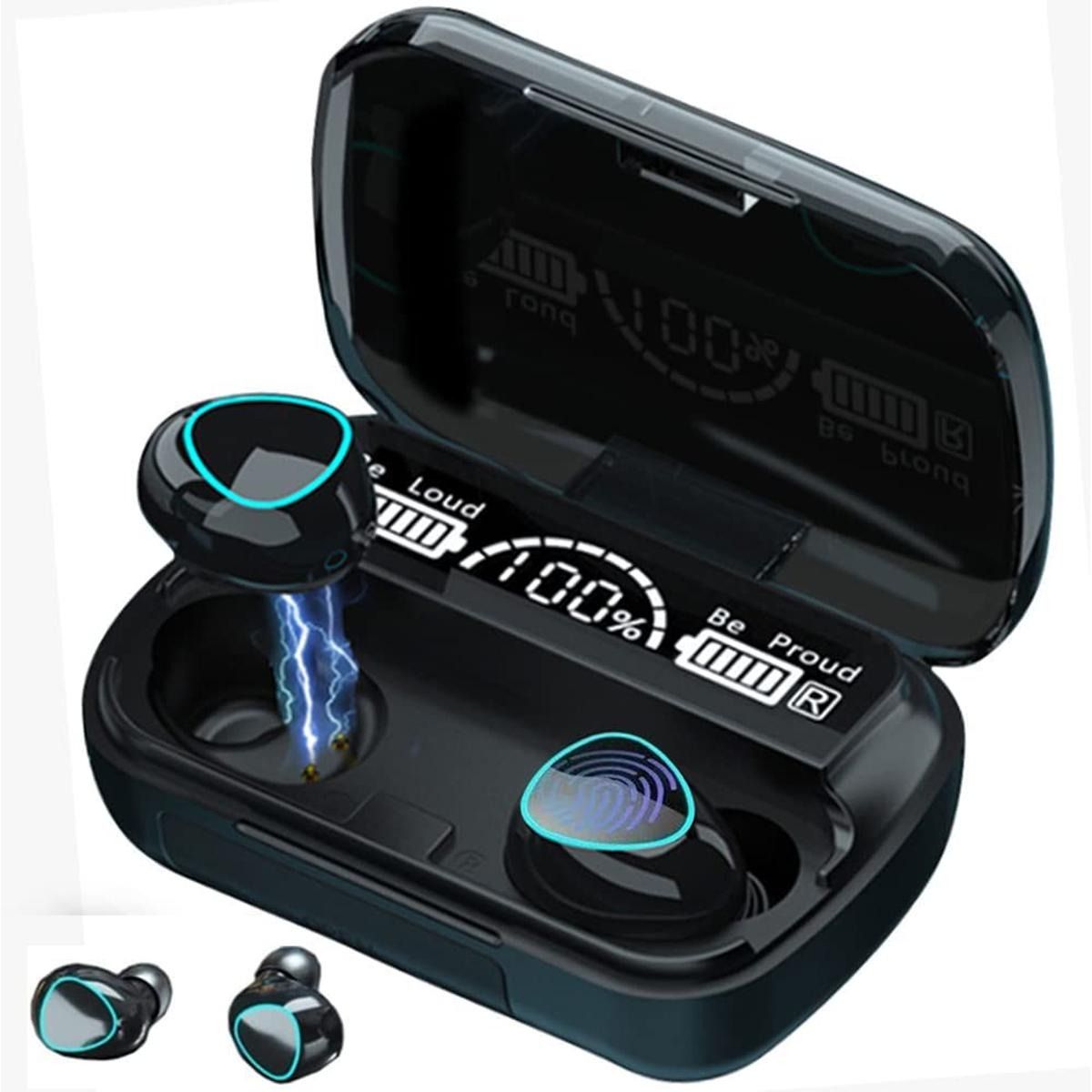 M10 Waterproof Earbuds – LED Display + Charging Case