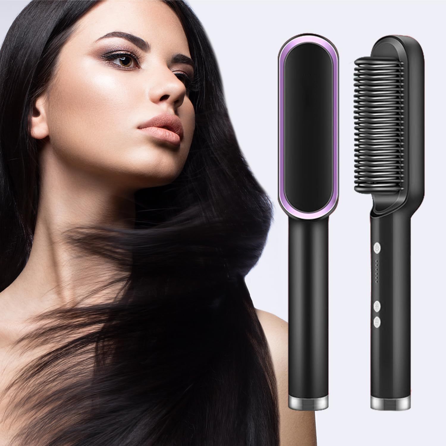 Ceramic Hair Brush – Fast Heating Comb Straightener