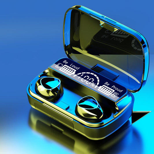 M10 Waterproof Earbuds – LED Display + Charging Case
