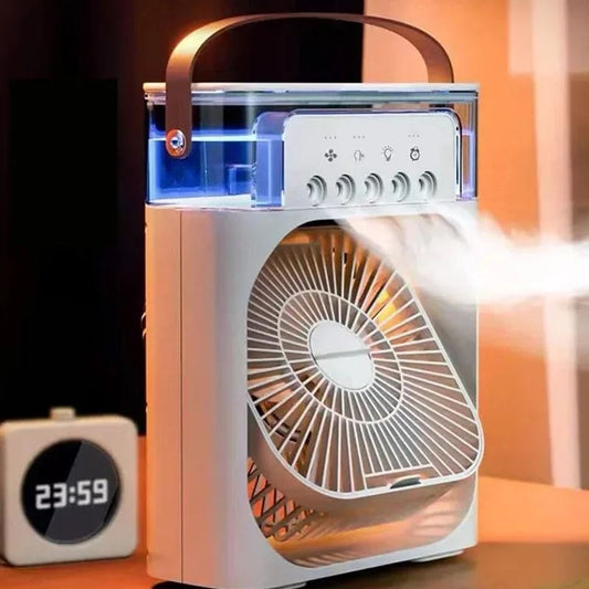 3-in-1 Air Cooler USB Fan, Humidifier + LED Light