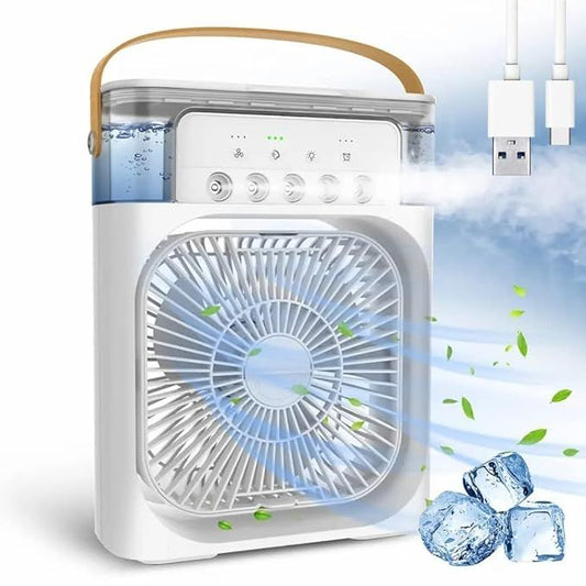 3-in-1 Air Cooler USB Fan, Humidifier + LED Light